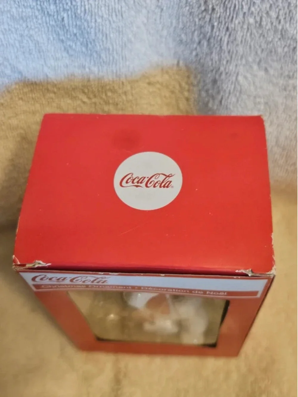 Vintage Coca Cola Polar Bear Coke Bottles Crate Christmas Ornament CVS Box
